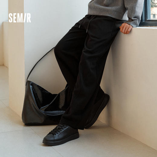 森马休闲裤男冬发热抑菌卫裤宽松弧形弯刀裤2025新款裤子基础百搭 商品图1