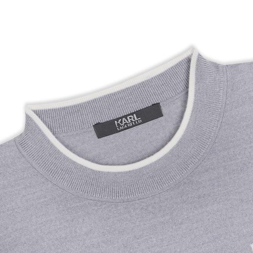 【KARL LAGERFELD】撞色logo提花圆领套头薄毛衫 商品图5