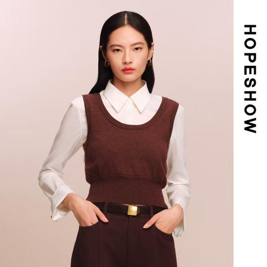 红袖HOPESHOW女装  假两件衬衣89225330112 商品图0