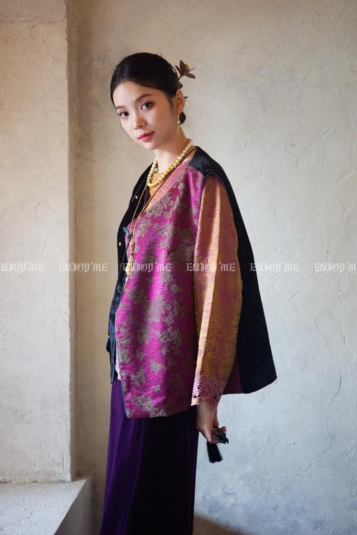 【门店同款】ENJOY秋季云敛-东方画笔鎏金钩花国风上衣 165843954 商品图0