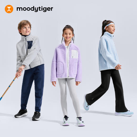 moodytiger儿童保暖立领羊羔摇粒绒外套拉链厚款上衣54510411【DR】 商品图4