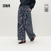 商场同款|森马休闲裤女秋打褶弯刀裤宽松2025新款复古高街工装裤 商品缩略图0