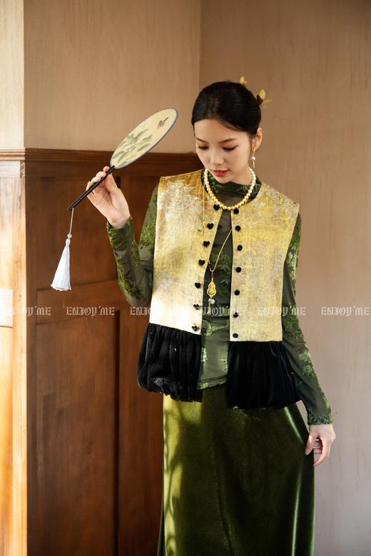 【门店同款】ENJOY秋季云敛-东方画笔植绒提花打底衫 166493651 商品图4