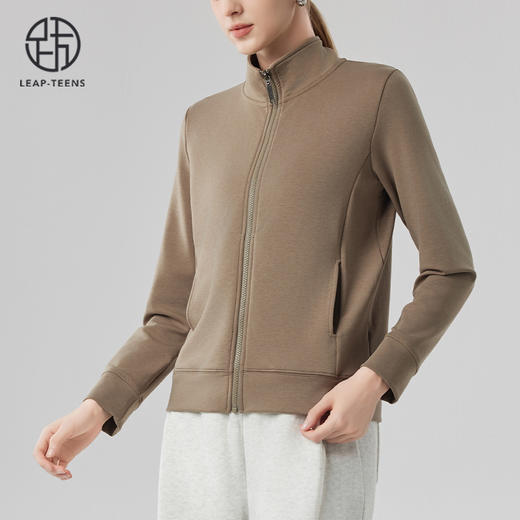 跃牌【砂洗空气层系列】女砂洗全拉链立领外套W11G1 商品图8