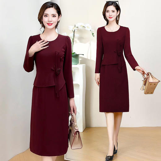 QYM 58513-Y连衣裙妈妈礼服包臀连衣裙气质 商品图2