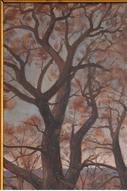 独角鹿西洋古董 19世纪末法国艺术家CH CORBET签名创作自然风光主题布面油画作品一对 商品图8