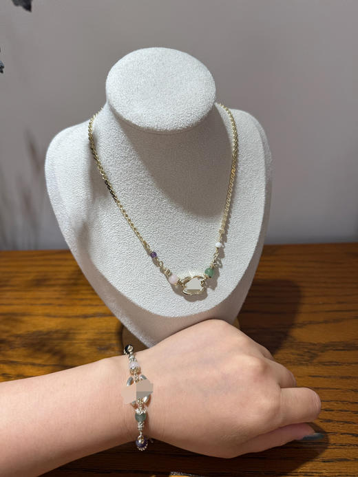 913-2 真香老渠道 25A手工坊 走秀爆款 双C水晶彩宝 手链/chocker短项链 商品图1