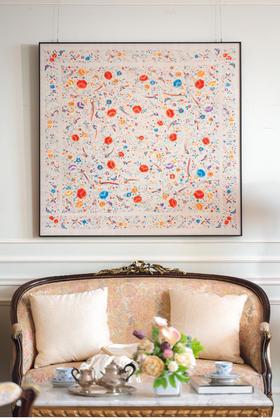 【已售】独角鹿西洋古董 20世纪初中国出品「锦上添花」传统东方花鸟主题粤绣挂屏