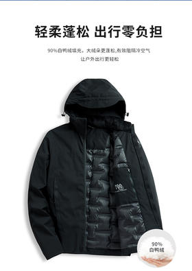 爆款挺括有型 男士经典休闲90白鸭绒四层锁绒不跑绒羽绒服BS22667-W