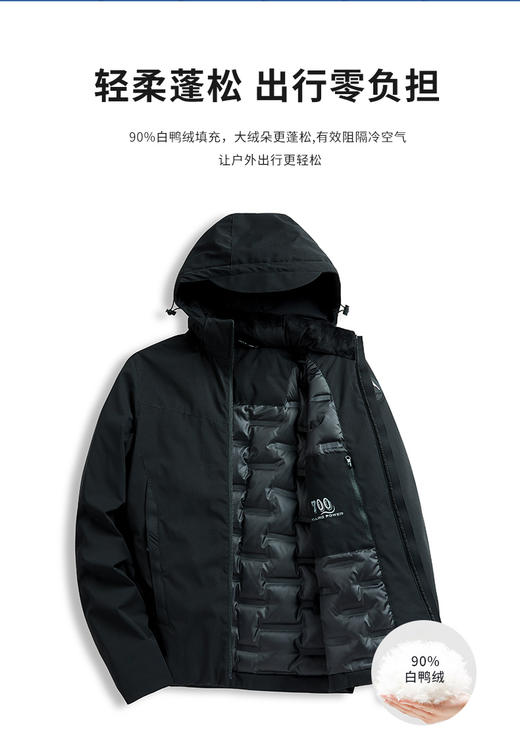 爆款挺括有型 男士经典休闲90白鸭绒四层锁绒不跑绒羽绒服BS22667-W 商品图0