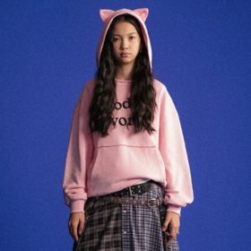 GOODBAI GOODEES 猫耳logo印花连帽卫衣
