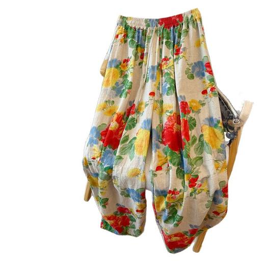 GYH 9359复古休闲休闲印花弧形弯刀裤 商品图4