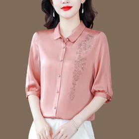 仿真丝衬衫妈妈洋气宽松显瘦KQL2388