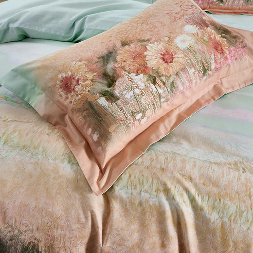 【6楼】富安娜独幅床单四件/大自然艺术家·风吹麦浪，牌牌价3680~3980，活动价1599~1699元 商品图2