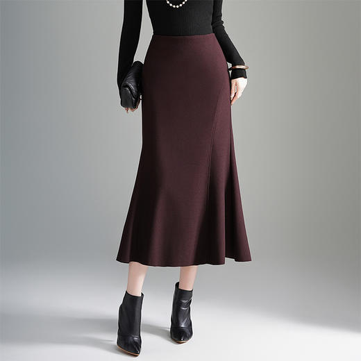 QYM 66911-Y鱼尾半身裙中长款包臀裙垂感一步裙 商品图0