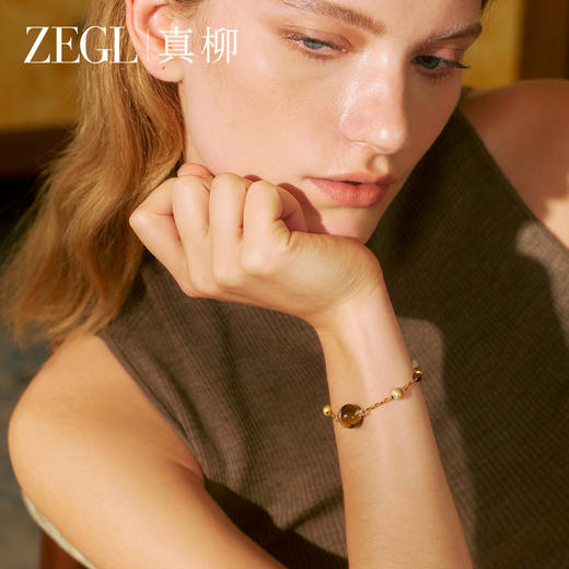 ZEGL设计师秋冬金色虎眼石手链女款轻奢小众精致新款串珠手串手饰 商品图0