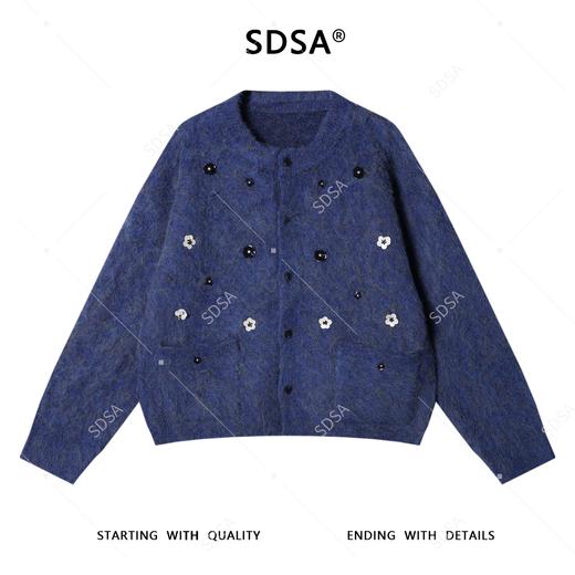 2002SDSA秋冬新款痞帅男装潮牌重工立体花朵装饰圆领针织衫百搭毛衣潮 商品图1