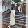 西遇长款风衣外套女秋季新款韩系翻领单排扣杏色宽松大衣SS051490 商品缩略图4