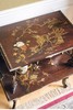 独角鹿西洋古董 1880年代法国出品东方风格福禄富贵主题黑地款彩雕漆双层硬木桌几 商品缩略图1