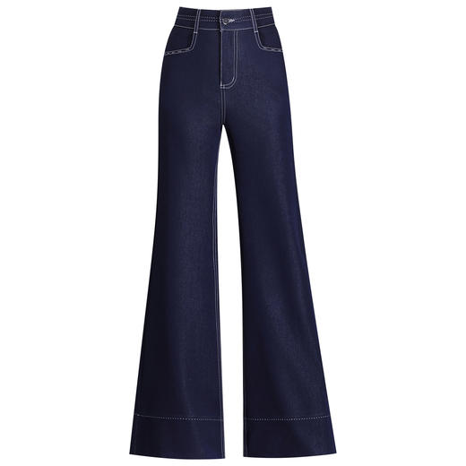 QYM 9847-Y牛仔阔腿裤气质垂感休闲裤妈妈装直筒裤 商品图4