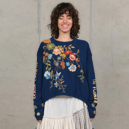 Story mfg PIPER JUMPER KNIT 男女款手工天然染色钩针织花毛衣 商品图2