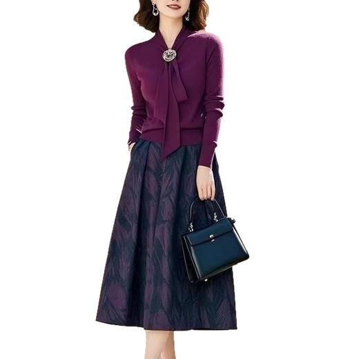 2025秋冬气质百搭印花半身裙修身显瘦遮肚套装G339A98121080 商品图4