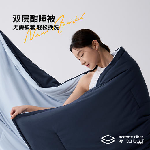 【优选家纺 | 双层水洗四季被】儿童级A类面料标准，细腻亲肤，蓬松柔软，透湿透气，无需被套，全新裸肤体验。双层设置轻松换洗，抗菌防螨，耐用好洗，方便维护~ 商品图3