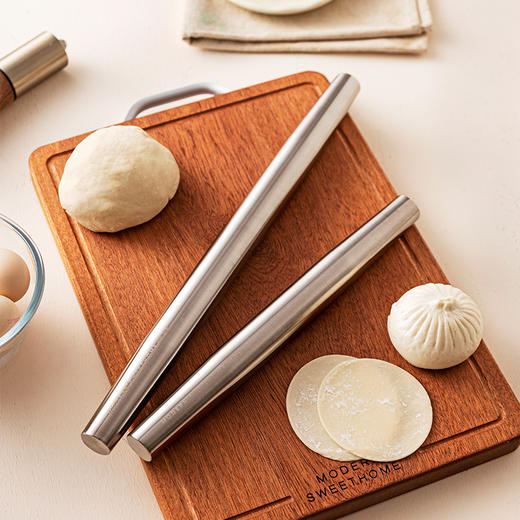 摩登主妇316不锈钢擀面杖大号擀饺子皮神器家用烘焙工具擀面棍棒 商品图0