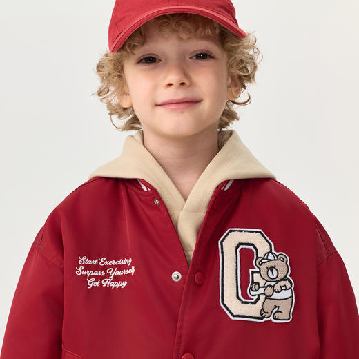 【无氟防泼水】马克珍妮男童棒球小熊夹棉棒球服秋冬新款551757 商品图4