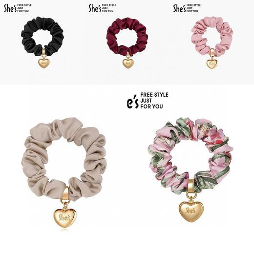 【团购】2款发圈 茜子珍珠发圈 & She's（茜子）心形发圈 马尾头绳 头饰 发饰 绑头发 丸子头 发圈皮筋 商品图0