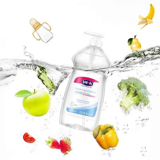 露安适婴儿奶瓶植物清洗剂新生儿宝宝果蔬餐具清洁液清洁剂600ml 商品图3