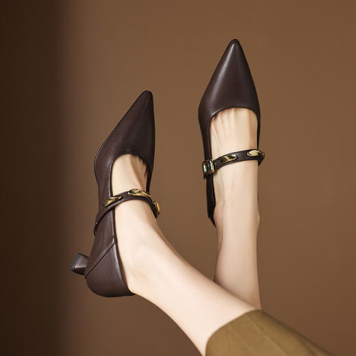 【预售5天】秋季新款法式小猫跟单鞋女细跟尖头高跟鞋气质不累脚玛丽珍鞋JLY&18-772 商品图3