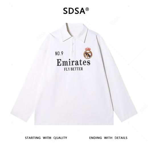 SDSA男士秋冬新款痞帅男装潮牌刺绣印花字母翻领长袖T恤百搭上衣 商品图1