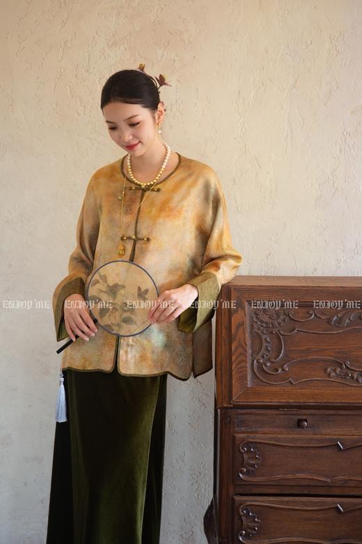 【门店同款】ENJOY秋季云敛-东方画笔高腰丝绒半身裙 166493722 商品图1