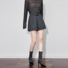 「高货wl」全新升级【铂金会员247/天猫329/差价82】(42600)洛诗琳法式天丝羊毛混纺西裤2025秋季气质百搭高腰短裤女wl42600