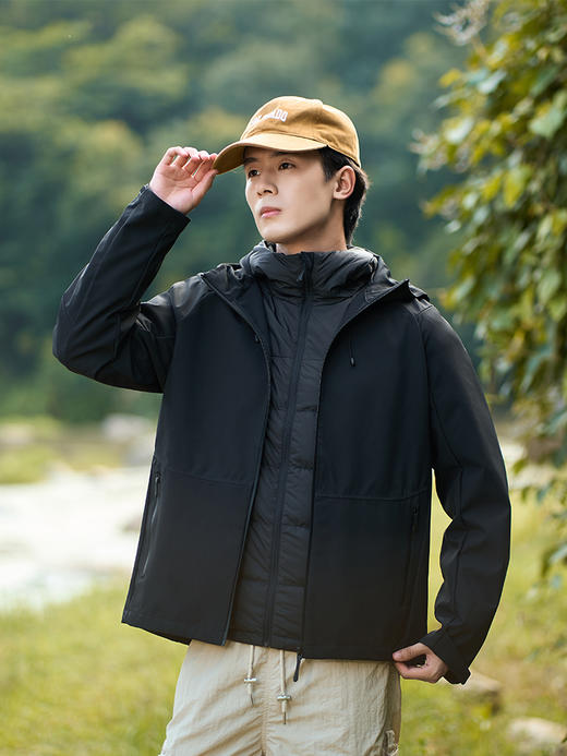 石墨烯蓄热 情侣轻量三合一羽绒内胆户外服 可脱卸冲锋衣防风防水保暖男女款两件套BSW24555S 商品图6