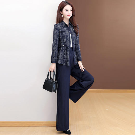 YJ25A15气质时尚套装女秋季新款2025年洋气优雅女装上衣裤子潮流两件套 商品图3