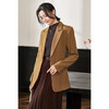 剩S/XXL 米思阳2026春季新款时尚简约大气咖色西装通勤修身显瘦外套女0385 商品缩略图0