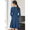 剩XL 简约纯色2026春季修身小众别致长袖大摆裙2101 商品缩略图2