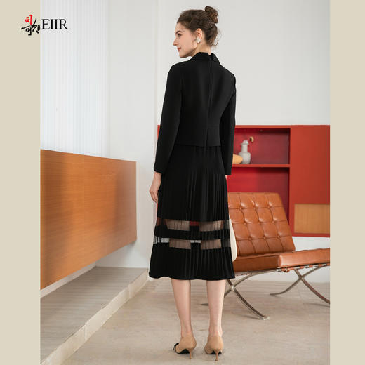 司歌假两件长袖拼针织弹力连衣裙长袖秋冬A901237X 商品图2