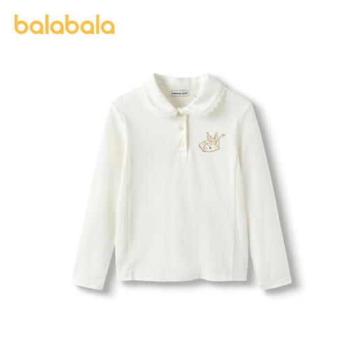 【premium】巴拉巴拉高端线冬季长袖t恤女童娃娃领精致百搭打底衫 商品图4