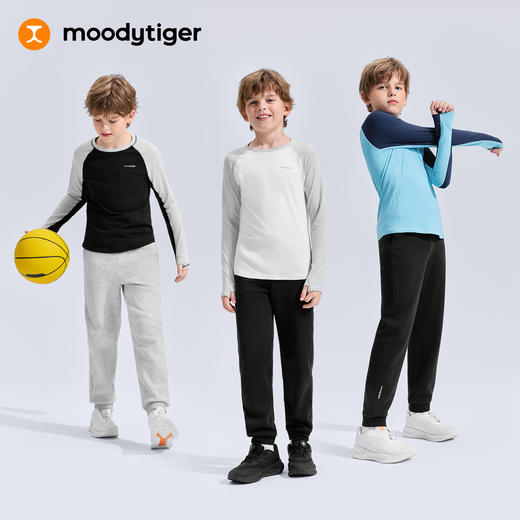 moodytiger儿童运动长袖运动风休闲舒适T恤打底上衣54110102【DR】 商品图4