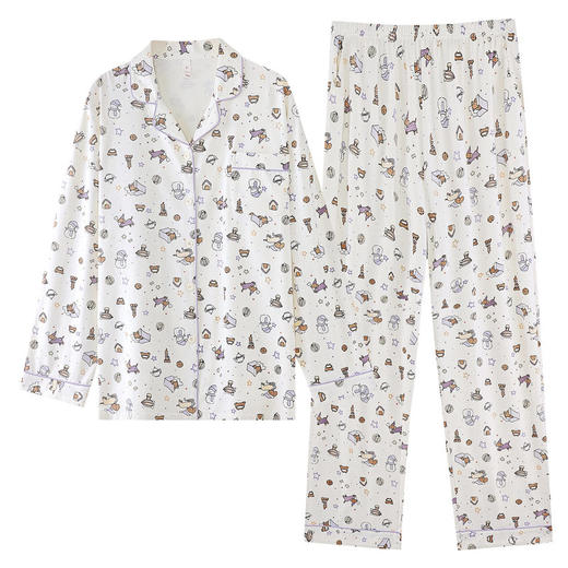 【抗菌新疆棉】秋季童趣纯棉睡衣女士长袖A类拉架棉家居服套装   JLM-SK11253020 商品图4