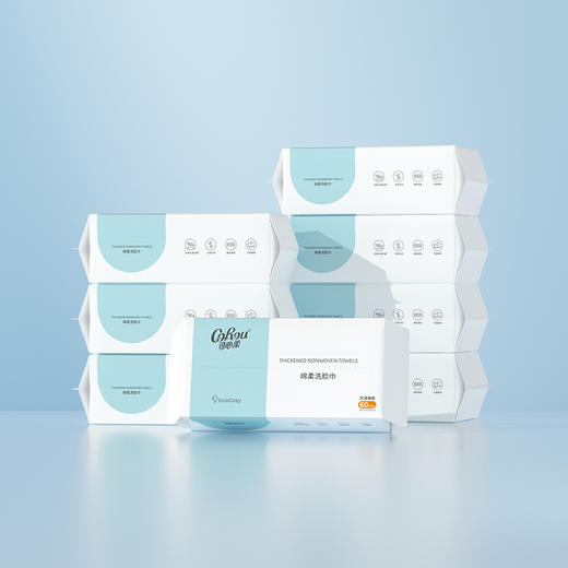 可心柔（COROU）婴儿棉柔巾干湿两用宝宝洗脸巾加厚新生儿抽取60抽8包 8包 大尺寸60抽8包MJ60-8 商品图2