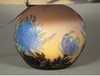 独角鹿西洋古董 20世纪初法国新艺术时期南锡派艺术家Émile Gallé签名创作蓝菊花主题浮雕玻璃台灯 商品缩略图3