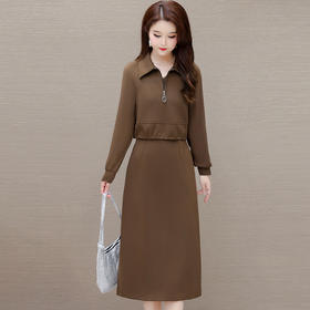 QYM CY2433-Y外套+背心连衣裙两件套