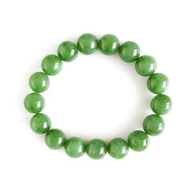 【天然正品】天然精品细腻菠菜绿无黑点约12.1MM碧玉猫眼和田玉手串120925XY01 现售价：4280