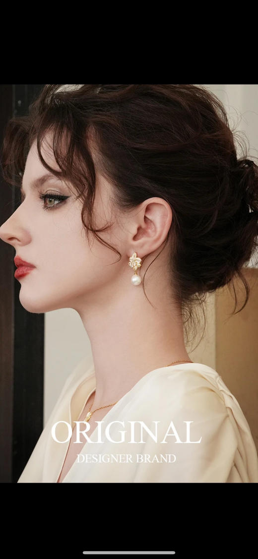 【团购】Eternelle的四时花耳饰金色设计 商品图2