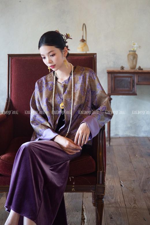 【门店同款】ENJOY秋季云敛-东方画笔紫菱宝华国风外套 166598137 商品图4