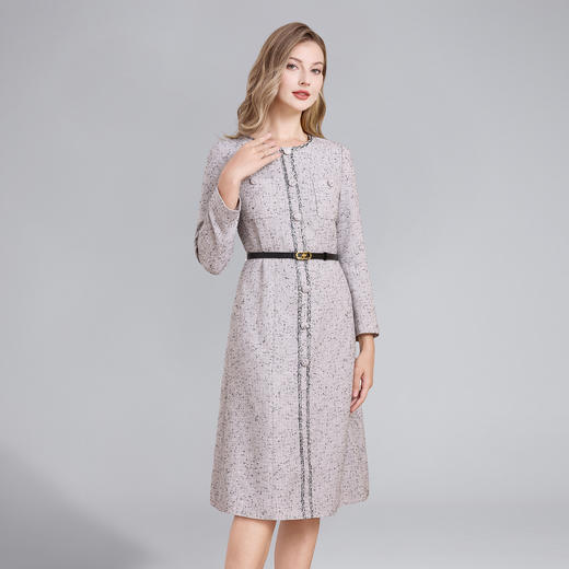 「高货deo」全新升级【铂金会员487/天猫659/差价172】(54853)洛诗琳高级感小香风粗花呢连衣裙2025秋季气质通勤A字裙 商品图1